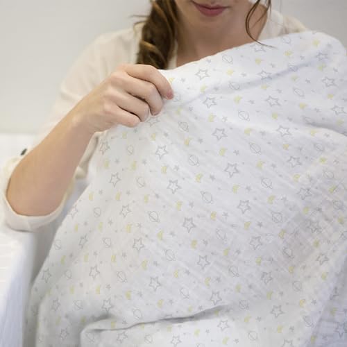 Image of SwaddleDesigns Cotton Muslin Swaddle Blankets, Set of 4, Receiving Blankets for Baby Boys & Girls, Best Shower Gift, 46x46 inches, Black Hedgehogs