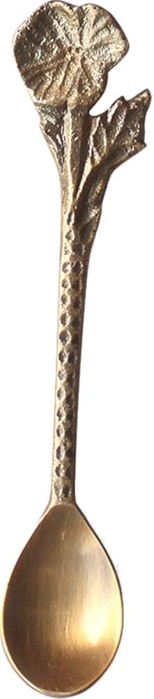 Keystone KI050461 Teaspoon Brass Cutlery Flower Poppy 2.8 x 0.9 x 13.8 cm Gold