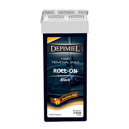 Black Lama Formula with Black Mud Roll On Wax Cartridge System Hair Removal - Depilatory Roller for Body (Legs & Arms) Waxing 3.52 Oz (2 Pack)