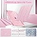 Fintie Slim Case with Pencil Holder for iPad Air 11-inch M3 (2025) / M2 (2024), iPad Air 5th (2022) / 4th Generation 10.9 Inch - Glittering Sparkly Cover with Shiny Clear Back Shell, Light Pink