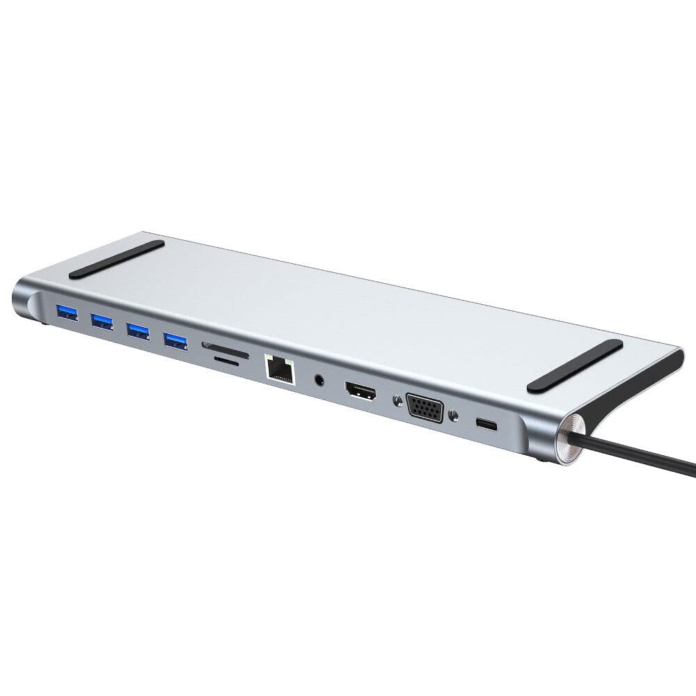 SANOXY Docking Station Al in One 11 in 1 HDMI USB 3.0 C Hub 3.5MM VGA