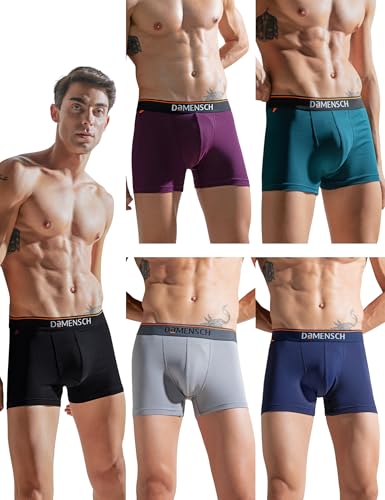 Image of DAMENSCH Men Deo-Cotton Trunk Pack, Anti-Bacterial Moisture Wicking Trunk (Pack of Assorted Colours I Color May Vary)