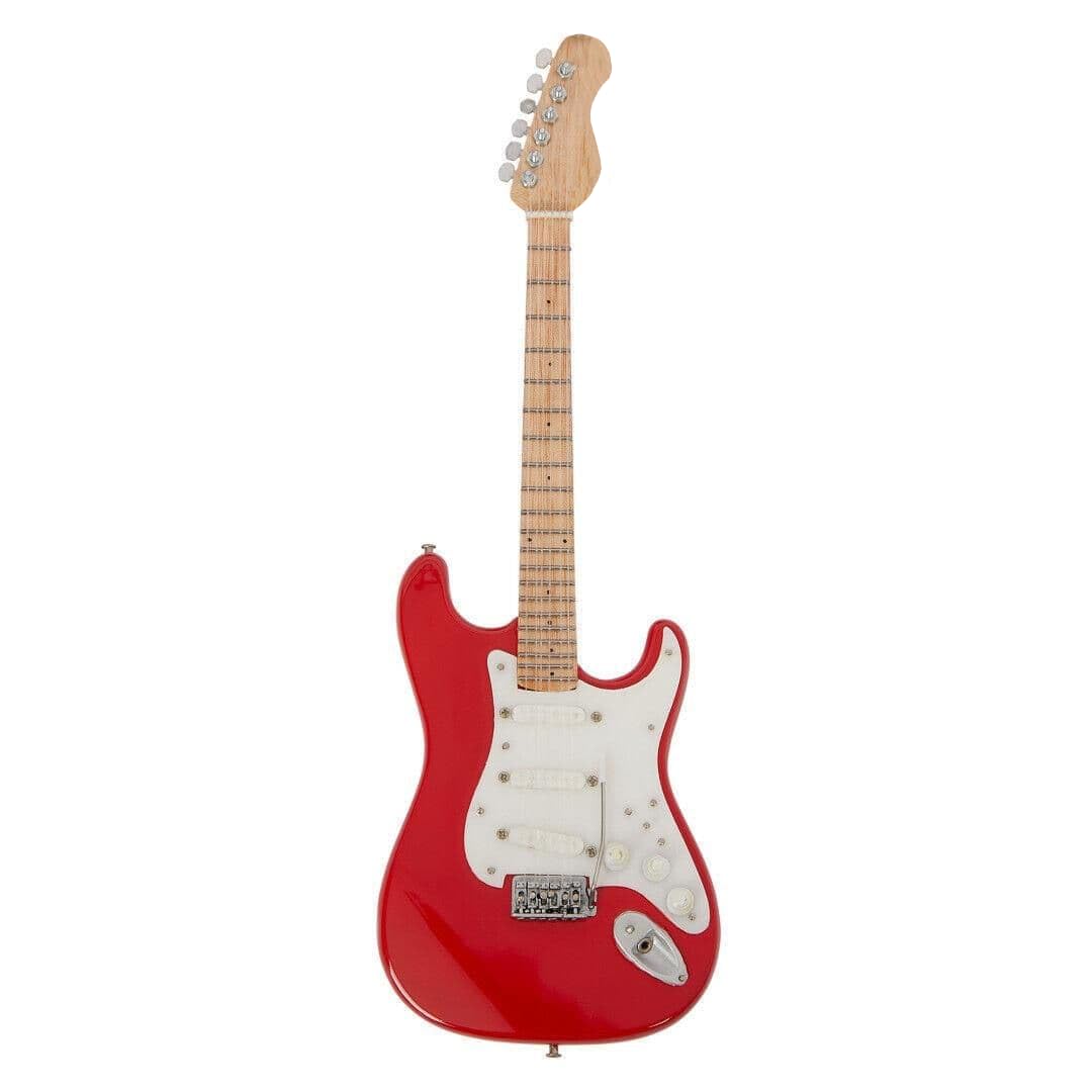 Eric C (Crema): Guitarra Torino Roja - Réplica de Guitarra en Miniatura - Regalos Musicales - Escala Ornamental Hecha a Mano 1/4