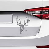 aufkleber jagd Rückstandsfrei entfernbar R007 Hirsch Aufkleber Reh Treibjagd Wildsau Jagen Jäger Jagd Wildschwein Wald Tier Bock (Variante 1, Telegrau)