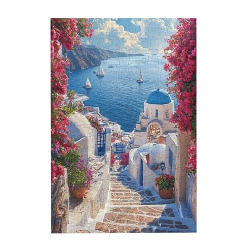 サントリーニ 300ピース ジグソーパズル 大人向け難しい 破片なし カチっとハマる 誕生日 おしゃれ インテリア ギフトハウス （38×26cm）