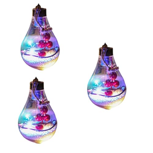 Luxshiny 3 Peças LED Bola De Árvore De Natal Pingente De Árvore De Natal Festival Bolas De Natal Pin