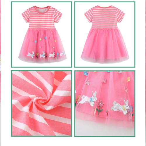 Image of Girls Easter Dress 5t Dress Red Tutu Dress for Toddlers 5t Dresses for Girls Rabbit Dress for Little Girl Princess Dress for Girl Summer Size 5t(Bunny1464, 5t)
