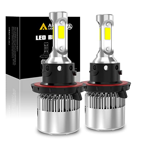 Alla Lighting 8000 Lumens Extremely Super Bright H13 9008 LED Bulb All-in-One 6000K Xenon White H13 Bulbs Replacement (Dual High/Low Beam)