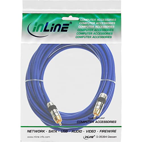 Cable cinch InLine 89401P de audio analógico RCA macho a macho de 1 metro azul 2