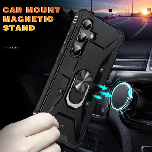 SORAKA Capa para Samsung Galaxy A56 5G com suporte para anel,PC rígido e TPU macio,proteção dupla 2 em 1,compatível com suportes magnéticos para carros