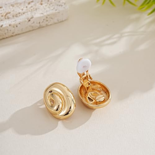 Aretes Clip On de Latón con Baño de Oro 14K miniatura 6