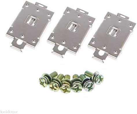 3Pcs Single Phase SSR 35mm DIN Rail Fixed Solid State Relay Clip Clamp w./ 6 Mounting Screws -B119