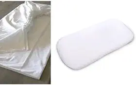 02 Lençol para Colchonete Colchão de carrinho tipo moisés 32x80 kit com 02 peças (Branco)