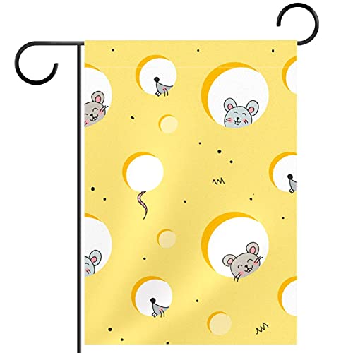 Drapeau de bienvenue chat et souris déco de jardin double face