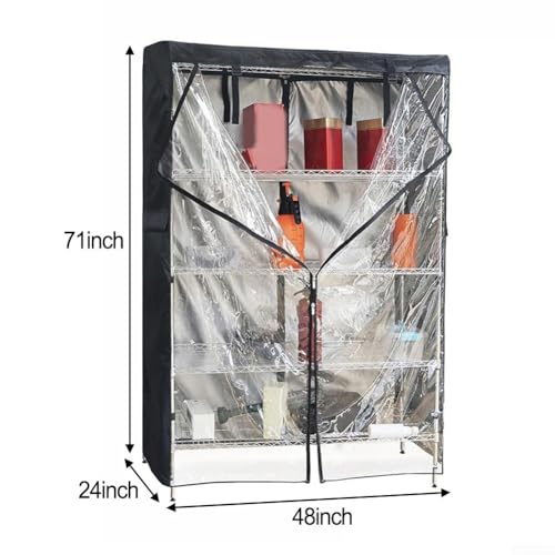Cubierta impermeable 210D doble protección contra polvo para estantería 122 cm 3