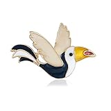  Unbekannt Elegante Broschen Pins Vogel Brosche Tier Emaille Bunte Frauen Schmuck Abzeichen Schal Pins Geschenke Vogel Brosche (weiß, rot) Damen-Brosche Hochzeit Abend (Color : White)