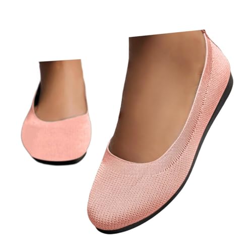 Ballerinas Damen Bequem Damen Ballerinas Sommerschuhe Damens Bequem Ballerina Schuhe Für Damens Strick Ballerina Schuhe Gymnastikschuhe Runde Tanzschuhe Flach Sommerschuhe Slip on Balerinaschuhe