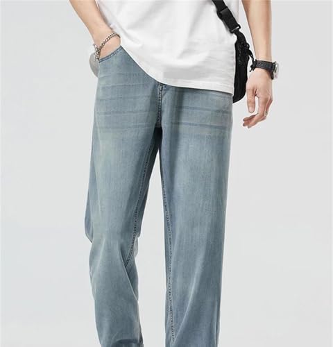 Men's Classic Jeans Cotton Straight Denim Pants Business Work Trousers Male Plus Size Summer Clothing3