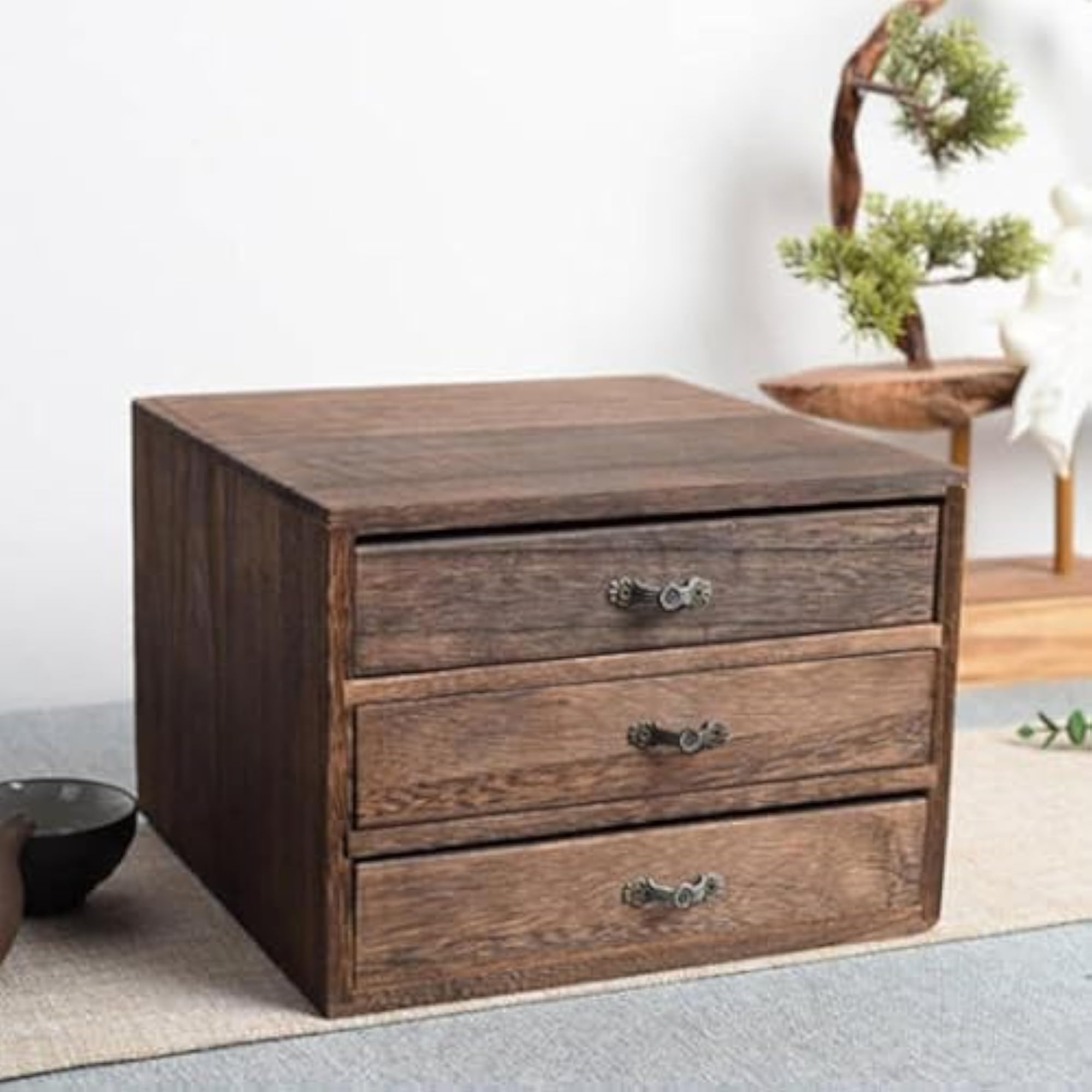 Wooden Storage Box for Vanity and Earring Organization