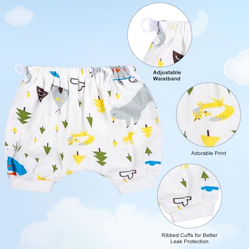 Image of MOEMOE BABY Bedwetting Diaper Pants Absorbent Potty Training Shorts 2 Pack | Reusable & Breathable for Small Accidents,2T-10Y