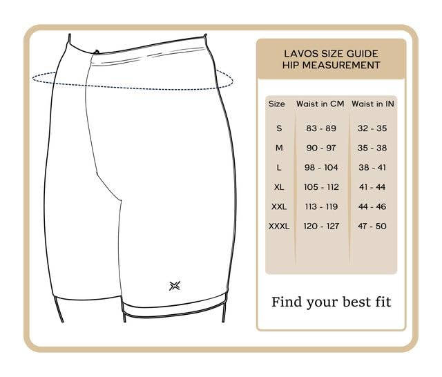 Lavos Women Under Dress Sports Cycling Shorts, Bamboo Cotton Activewear Yoga Gym Workout Anti-Bacterial Uniform, Elastic Mid Waist Shorties Tights for Women's (Size-L)