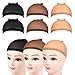TIG Cap, tappi per parrucche tappi in nylon hairstnet stirable, orso torta nera maglia e neutro nudo beige e network elastico marrone rete personale (6pcs)