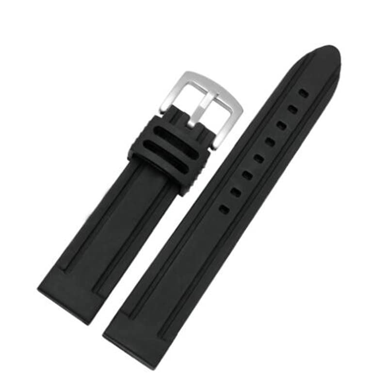 Bracelet de natation 20 mm avec boucle noir argenté robuste