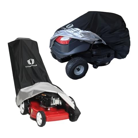 TitanCovers Lawn Mower Cover and Riding Lawn Mower Cover Heavy Duty Polyester Oxford Waterproof Cover Cover