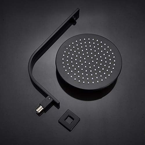 Doccia termostatica, soffione Doccia, Set di rubinetti per Doccia da Bagno Nero di recente Produzione 8/10/12/16 con Miscelatore per Acqua Calda e Fredda, 8 insh B, 8 A Fa