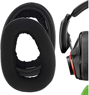 Geekria Comfort Hybrid Velour Replacement Ear Pads for Sennheiser GSP 600, GSP 670, GSP 500 Professional Gaming Headphones Ear Cushions, Headset Earpads, Ear Cups Repair Parts (Black)