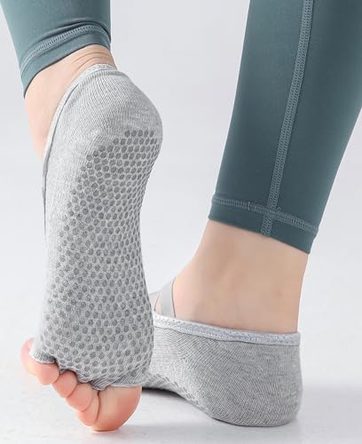 SPENCIAL'S Women Non Slip Yoga Socks With Grips,Cotton Pilates Sports Athletic Dance Short Socks for Girls Ballet Pratice4