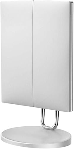 Espejo de tocador de maquillaje con 21 luces LED con 1 interruptor de pantalla táctil de aumento 2X 3X, rotación de 180 grados, fuente de