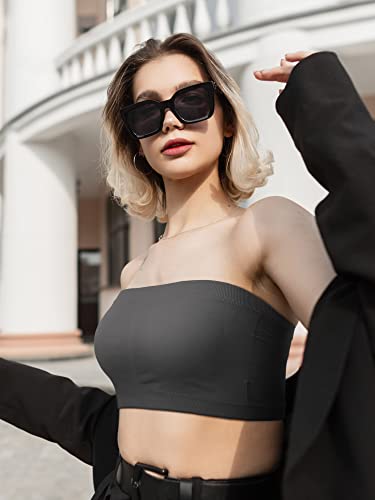 Bencailor 6 Pack Strapless Bra for Women, Padded Seamless Bandeau Bra with Support Wire Free Tube Top Non Slip Bralette4