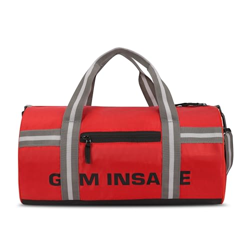 Image of Gym Bag, Duffle Gym Bags for Men, Women, Boys & Girls, Gym Bag for Workout & Travel, Polyester Fitness Bag with Adjustable Shoulder Strap (45x24x24cm, Red)