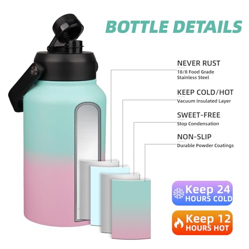 Image of BJPKPK 87oz Insulated Water Bottle, Large Stainless Steel Water Jug