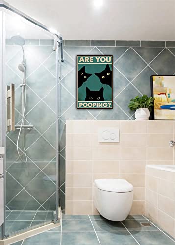 Black Cat Are You Pooping Funny Tin Signs Bathroom Wall Decor 8 X 12 Inch (918) #TOP3