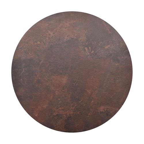Acht & Acht Hochwertige Tischplatte Topalit Rund - Ø 80cm 26mm Dicke für Bistrotisch/Esstisch/für Outdoor und Indoor - Farbe: Cyprus Metal