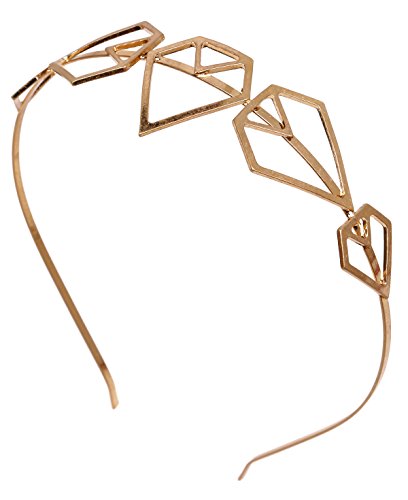 HW-738 Gold Geometric Diamond Triangle Headband