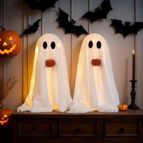 Fantôme d'Halloween Lumineux Effrayant | Décoration Maison 2 Pcs - 8