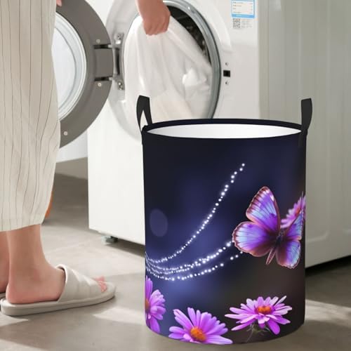Panier à linge pliable de qualité supérieure avec grand sac imperméable violet - 8