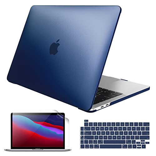 Coque MacBook Pro 13 Fintie bleu marine givré avec protections clavier et écran