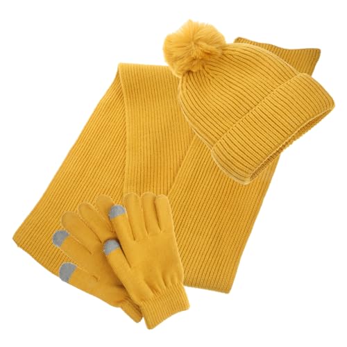 Bonnet écharpe gants femme tricot chaud mitaines hiver ensemble accessoires