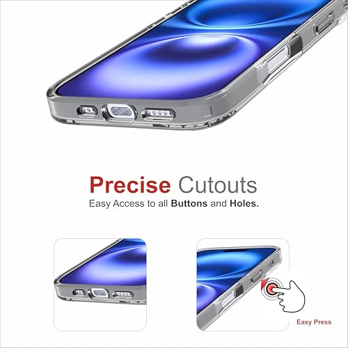 Image of for iPhone Case 16 Plus, [Anti-Yellowing Technology] [Military Grade Drop Protection] Shockproof Slim Hybrid Phone Case for iPhone 16 Plus - Crystal Steel Grey