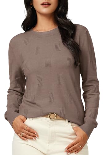 Image of Arach&Cloz Women's Soft Knit Sweater Fall Dressy Casual Pullover Tops