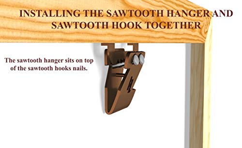 Image of 15lb Canvas Sawtooth Hooks (50-Pack) Exclusively Designed to Work with HangZ 20000B Sawtooth Hangers.