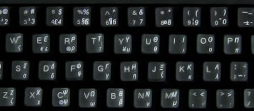 Pegatinas de teclado griegas transparentes para computadoras miniatura 1