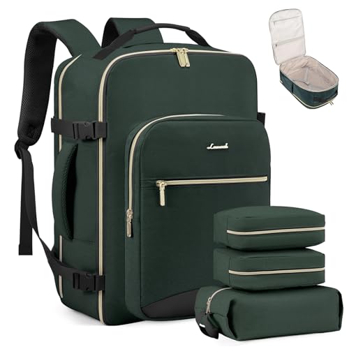 Image of LOVEVOOK 40L Travel Backpack Flight Approved Carry on Backpack,3 Packing Cubes,Waterproof Personal Item Travel Bag,TSA Carry on Luggage Suitcase Travel Essentials,Gifts for Women & Men,fits 17 inch Laptop