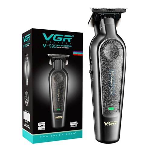Image of VGR 995 Professional Hair Trimmer for Men | Zero Gap T-Blade, 2-Speed Turbo Mode, 2000mAh Battery, 300-Minute Runtime, USB-C Fast Charging, Quiet Precision Trimmer
