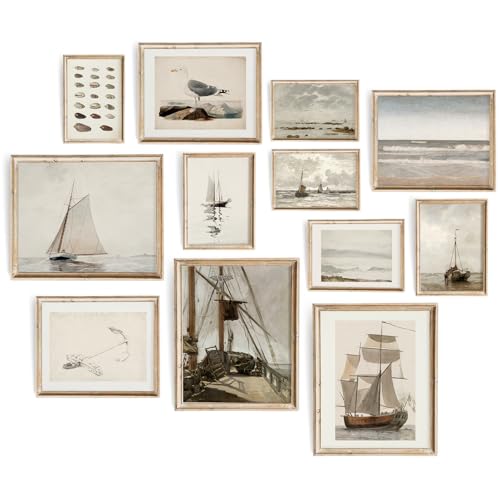 Vodefoad Vintage Seascape Gallery Wall Print Set...