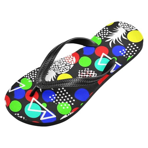 Sinestour Circles Triangles Black Flip Flops for Beach Thong Sandals Anti-slip Lightweight Beach Slippers for House Indoor Outdoor2